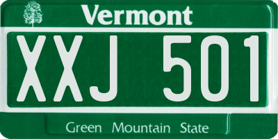 VT license plate XXJ501