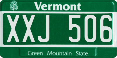 VT license plate XXJ506