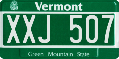 VT license plate XXJ507