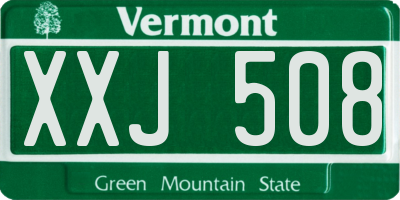 VT license plate XXJ508