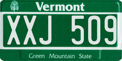 VT license plate XXJ509