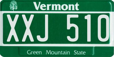 VT license plate XXJ510