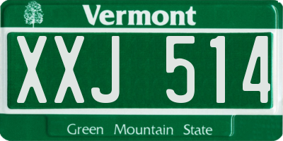 VT license plate XXJ514