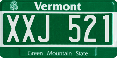 VT license plate XXJ521
