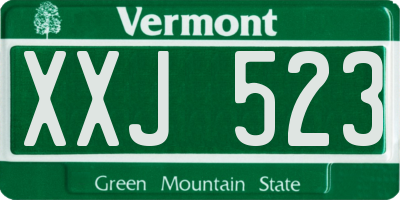 VT license plate XXJ523