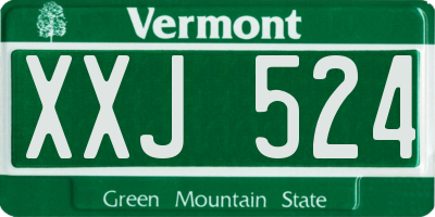 VT license plate XXJ524
