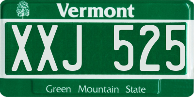 VT license plate XXJ525