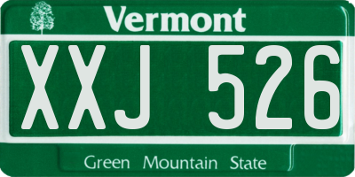VT license plate XXJ526