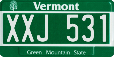 VT license plate XXJ531