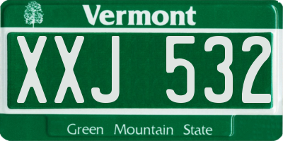 VT license plate XXJ532