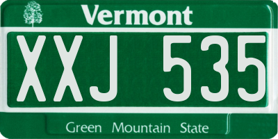 VT license plate XXJ535