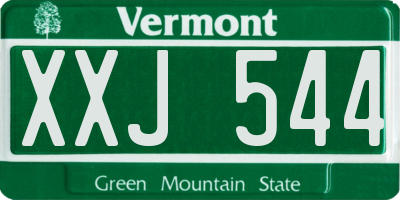 VT license plate XXJ544