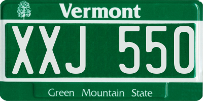 VT license plate XXJ550