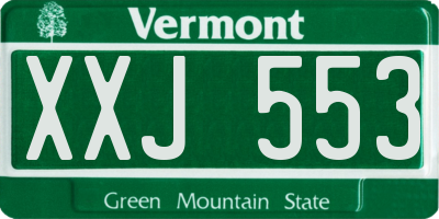 VT license plate XXJ553