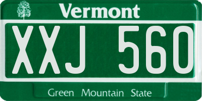 VT license plate XXJ560