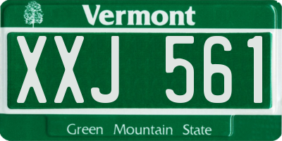 VT license plate XXJ561