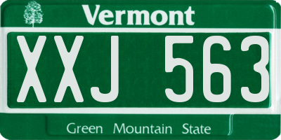 VT license plate XXJ563