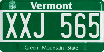 VT license plate XXJ565