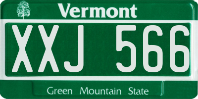 VT license plate XXJ566