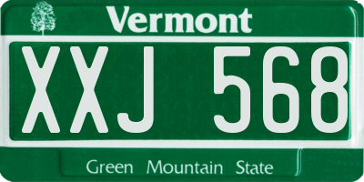 VT license plate XXJ568