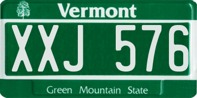 VT license plate XXJ576