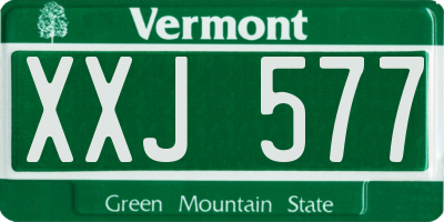 VT license plate XXJ577