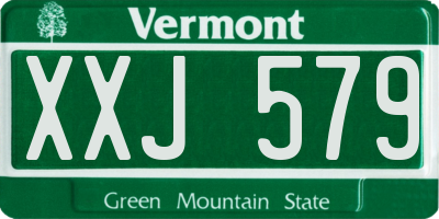 VT license plate XXJ579