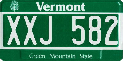 VT license plate XXJ582