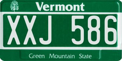 VT license plate XXJ586