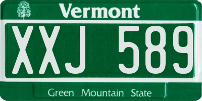 VT license plate XXJ589