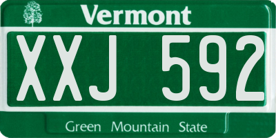 VT license plate XXJ592
