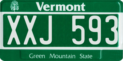 VT license plate XXJ593