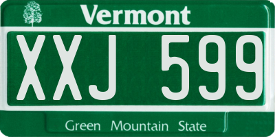 VT license plate XXJ599