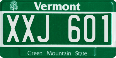 VT license plate XXJ601