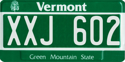 VT license plate XXJ602