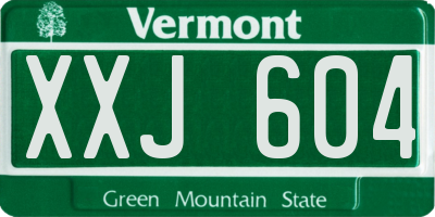 VT license plate XXJ604