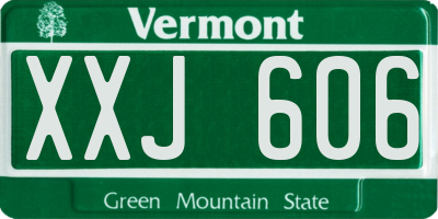 VT license plate XXJ606