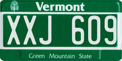 VT license plate XXJ609
