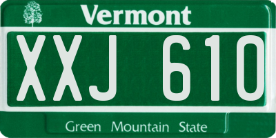 VT license plate XXJ610