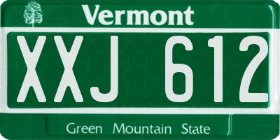 VT license plate XXJ612