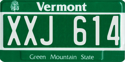 VT license plate XXJ614