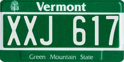 VT license plate XXJ617