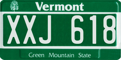 VT license plate XXJ618