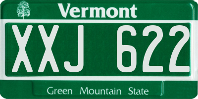 VT license plate XXJ622