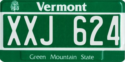 VT license plate XXJ624