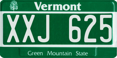 VT license plate XXJ625