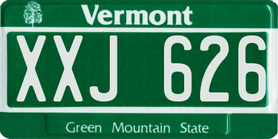 VT license plate XXJ626