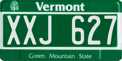 VT license plate XXJ627