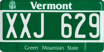 VT license plate XXJ629