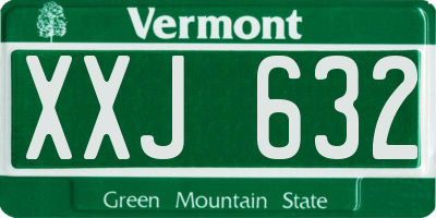 VT license plate XXJ632